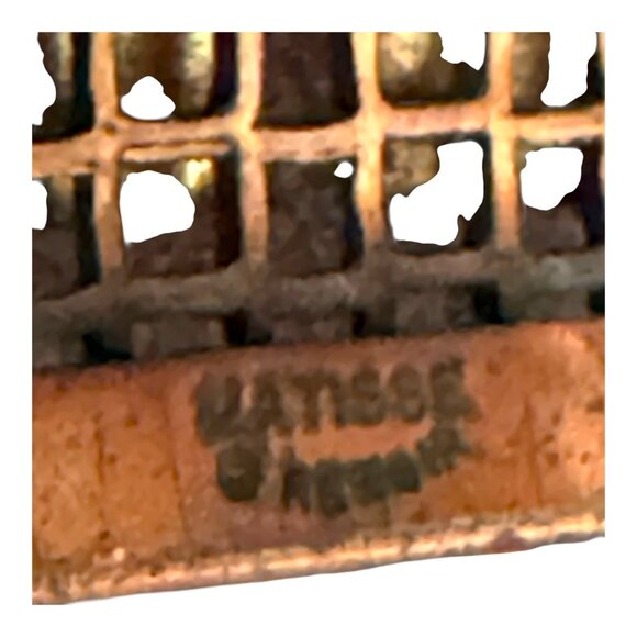 Vintage Matisse Renoir Copper Enamel Cuff Bracelet MCM Modern Grid Panel Design - Picture 2 of 11